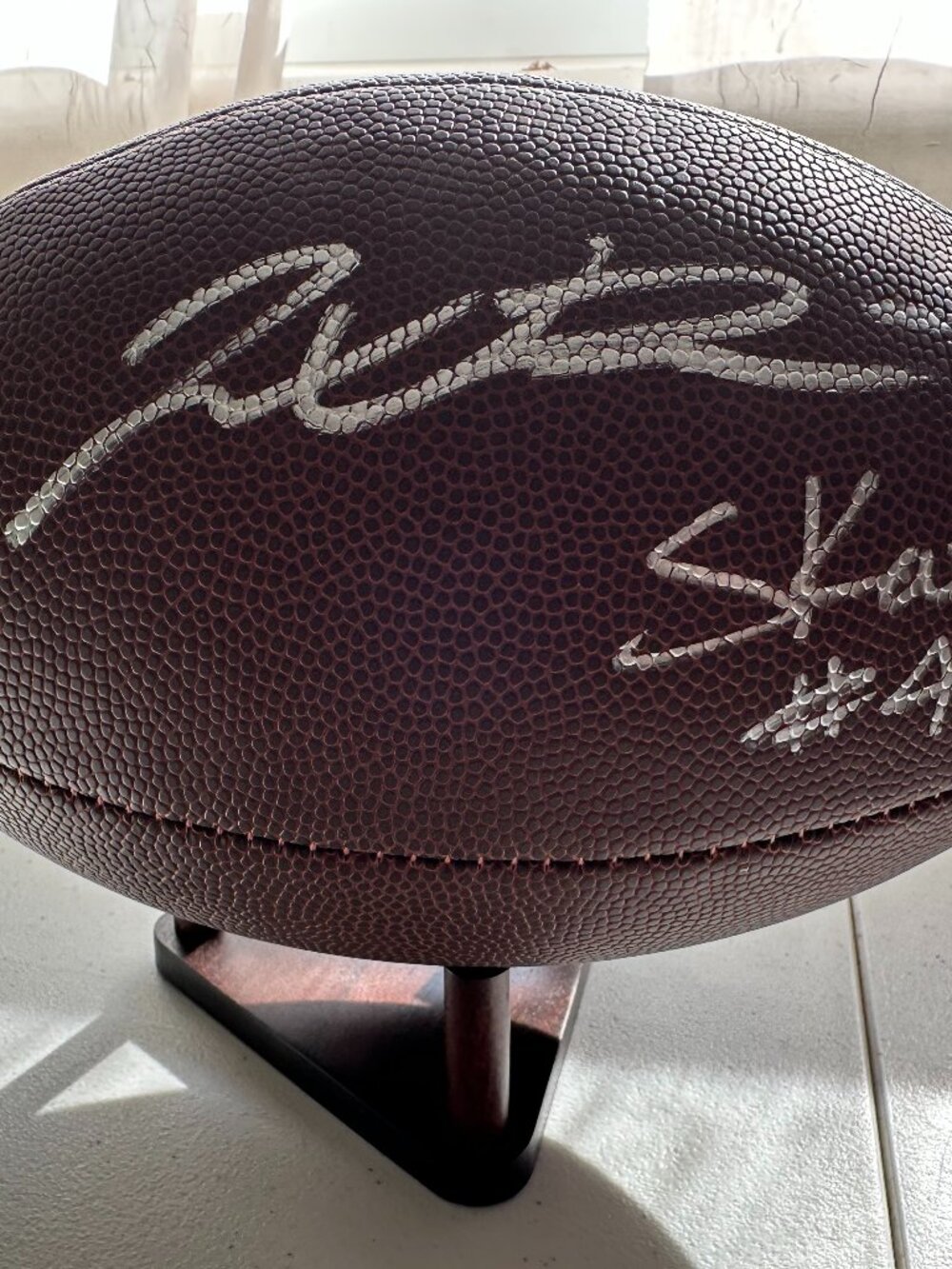 DART-SKATTEBO NEW YORK GIANTS SIGNED WILSON AUTOGRAPHED NFL FOOTBALL W/COA - 858
